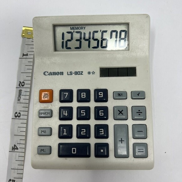 Canon Calculator Mini Solar Power Calculator Model LS-80Z Works - Picture 12 of 12